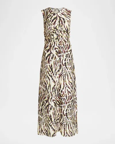 Proenza Schouler Clem Ruched Maxi Dress In Multi