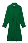 Proenza Schouler Belted Trench Coat In Verde Blu E Verdi