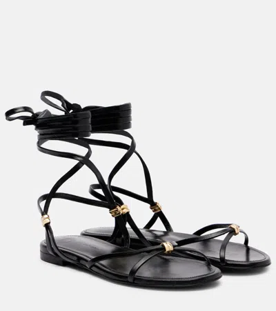 Proenza Schouler Coil Leather Sandals In Black