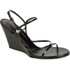 Proenza Schouler Coil Embellished Crinkled Glossed-leather Wedge Sandals