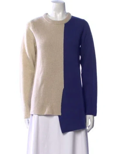 Pre-owned Proenza Schouler Colorblock Pattern Crew Neck Sweater In Neutral
