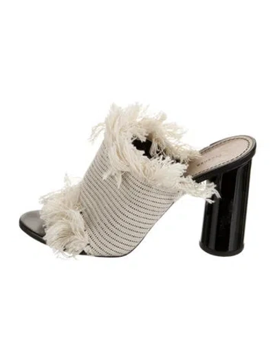Pre-owned Proenza Schouler Colorblock Pattern Fringe Trim Accent Slides