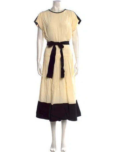 Pre-owned Proenza Schouler Colorblock Pattern Long Dress In Neutral