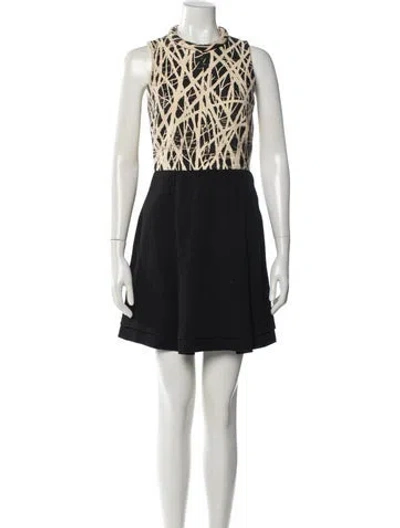 Pre-owned Proenza Schouler Colorblock Pattern Mini Dress In Green