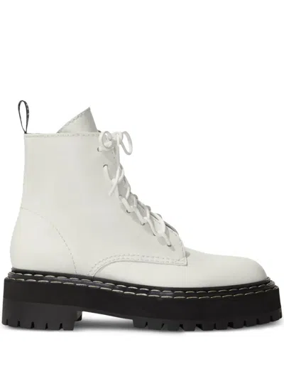 Proenza Schouler Combat Leather Boots In White
