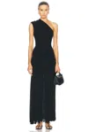 Proenza Schouler Cora Pleated Crepe Chiffon Long Dress In Black