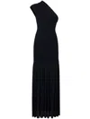 Proenza Schouler Cora Pleated Crepe Chiffon Long Dress In Black