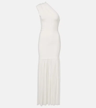 Proenza Schouler Cora Pleated Crepe Chiffon Long Dress In Ivory