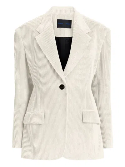 Proenza Schouler Corduroy Single-breasted Blazer In White