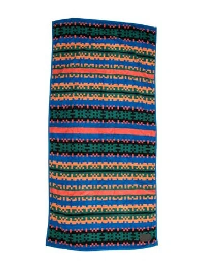 Pre-owned Proenza Schouler Cotton Bath Towel In Blue/orange