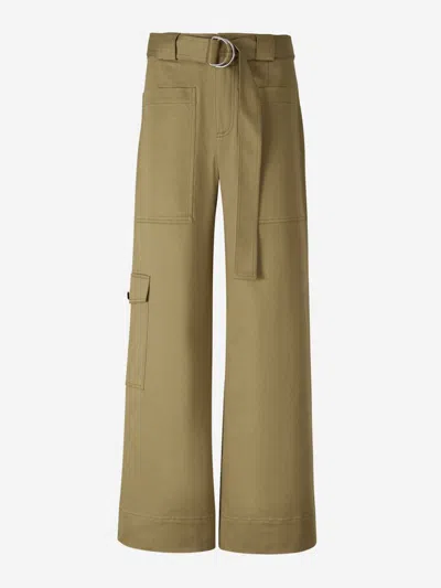 Proenza Schouler Cotton Cargo Pants In Military Green