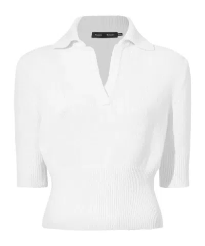 Proenza Schouler Cotton-blend Polo Shirt In White