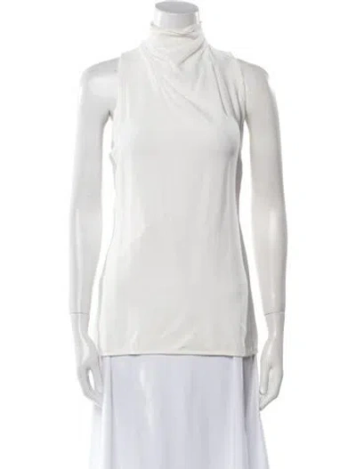 Pre-owned Proenza Schouler Cowl Neck Sleeveless Tunic In White