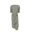 Proenza Schouler Maisie Dress In Matte Viscose Crepe In Wood In Gray