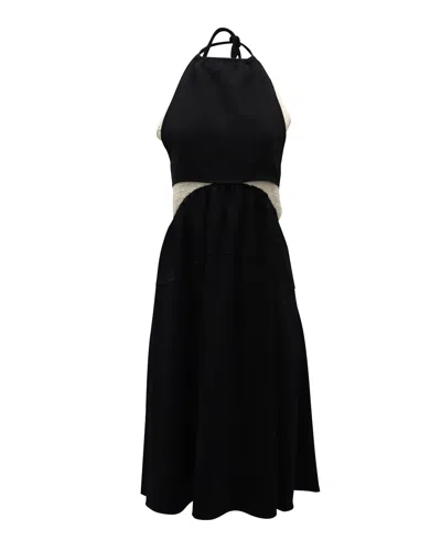Proenza Schouler Crepe Halter Midi Dress In Black Triacetate