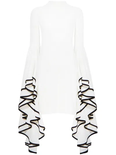 Proenza Schouler Exaggerated-sleeve Bi-stretch Crepe Dress In Off White