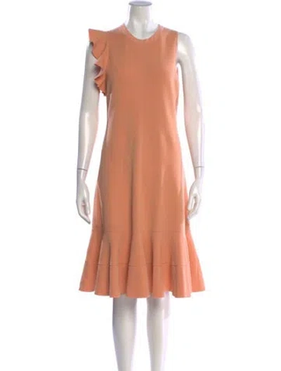Pre-owned Proenza Schouler Crew Neck Knee-length Dress In Orange