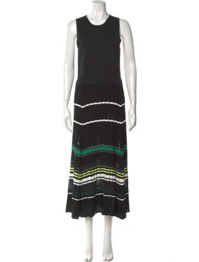 Pre-owned Proenza Schouler Crew Neck Long Dress In Black