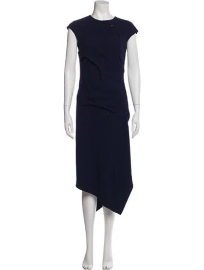 Pre-owned Proenza Schouler Crew Neck Long Dress In Blue
