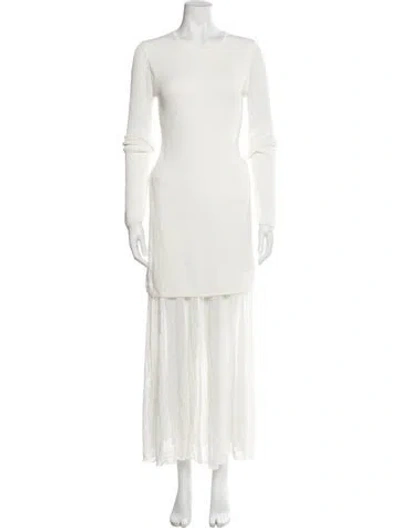 Pre-owned Proenza Schouler Crew Neck Long Dress In Neutral