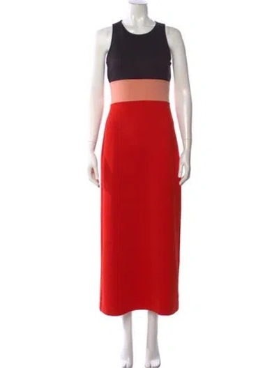 Pre-owned Proenza Schouler Crew Neck Long Dress In Red