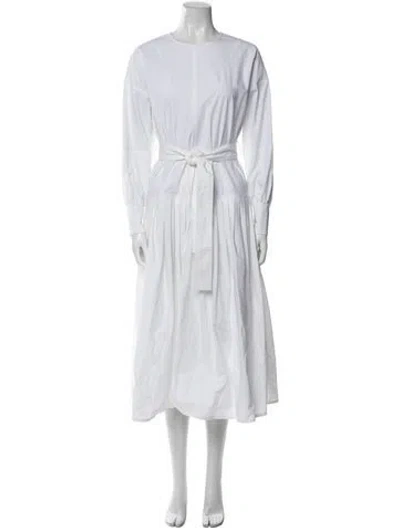 Pre-owned Proenza Schouler Crew Neck Long Dress In White