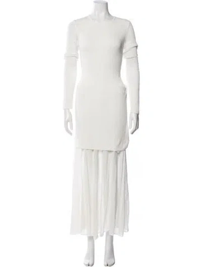 Pre-owned Proenza Schouler Crew Neck Long Dress In White