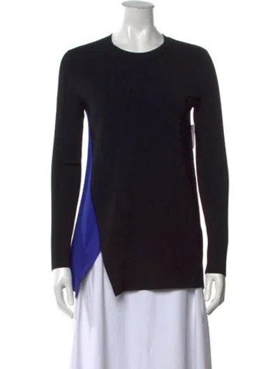 Pre-owned Proenza Schouler Crew Neck Long Sleeve Top In Black/blue
