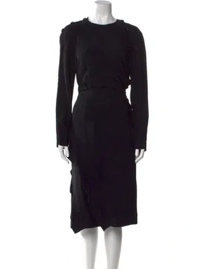 Pre-owned Proenza Schouler Crew Neck Midi Length Dress In Black