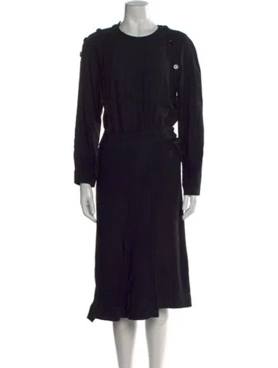 Pre-owned Proenza Schouler Crew Neck Midi Length Dress In Black