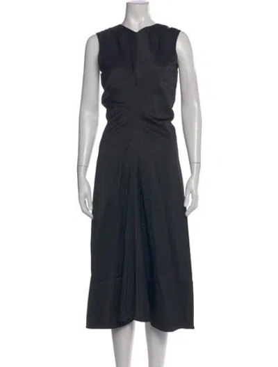 Pre-owned Proenza Schouler Crew Neck Midi Length Dress In Blue