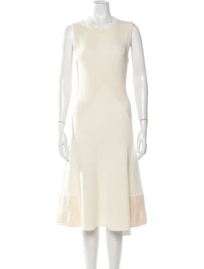 Pre-owned Proenza Schouler Crew Neck Midi Length Dress In Neutrals