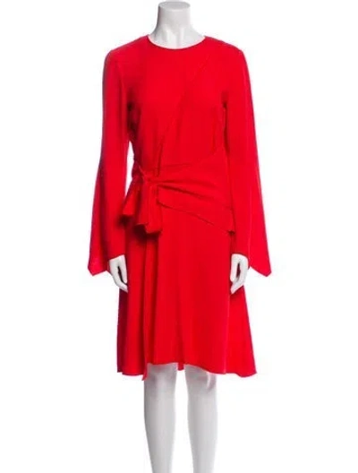 Pre-owned Proenza Schouler Crew Neck Midi Length Dress In Red