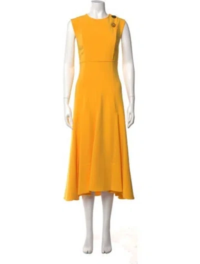 Pre-owned Proenza Schouler Crew Neck Midi Length Dress In Yellow