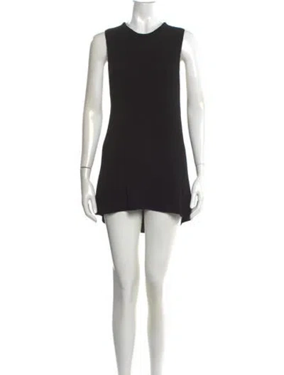 Pre-owned Proenza Schouler Crew Neck Mini Dress In Black