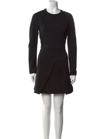 Pre-owned Proenza Schouler Crew Neck Mini Dress In Black