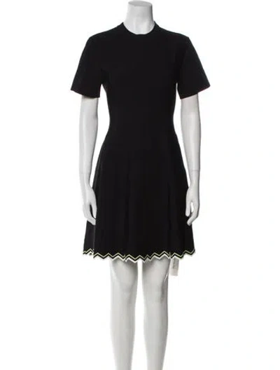 Pre-owned Proenza Schouler Crew Neck Mini Dress In Black