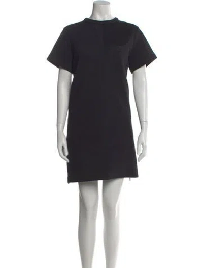 Pre-owned Proenza Schouler Crew Neck Mini Dress In Black