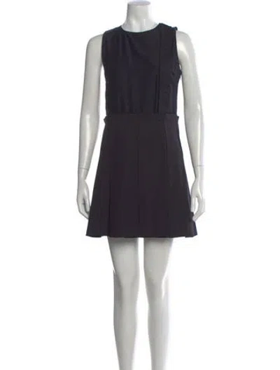 Pre-owned Proenza Schouler Crew Neck Mini Dress In Black