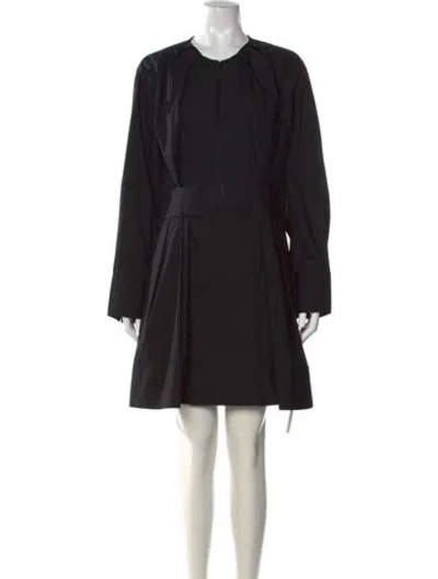 Pre-owned Proenza Schouler Crew Neck Mini Dress In Black