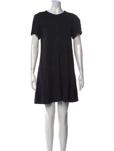 Pre-owned Proenza Schouler Crew Neck Mini Dress In Black