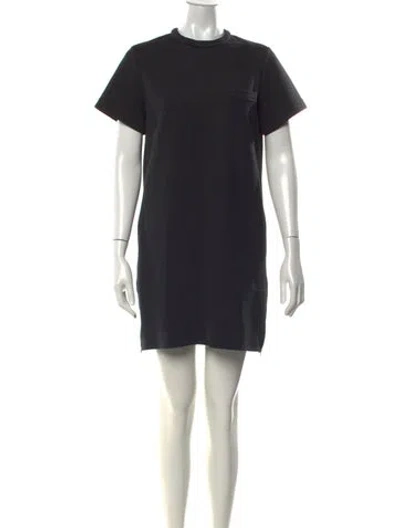 Pre-owned Proenza Schouler Crew Neck Mini Dress In Black