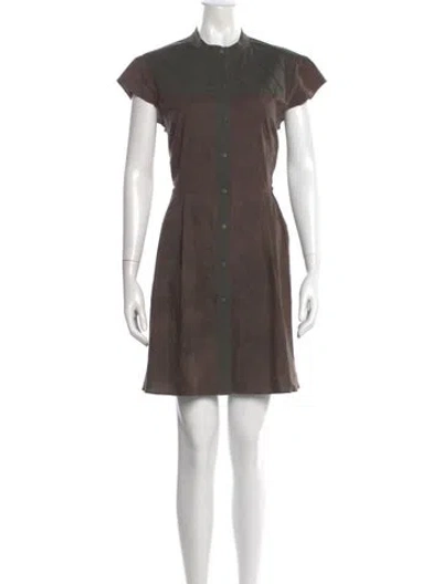 Pre-owned Proenza Schouler Crew Neck Mini Dress In Brown