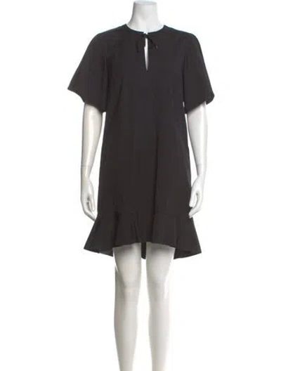 Pre-owned Proenza Schouler Crew Neck Mini Dress In Gray