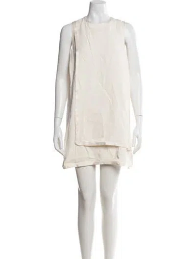 Pre-owned Proenza Schouler Crew Neck Mini Dress In Neutral