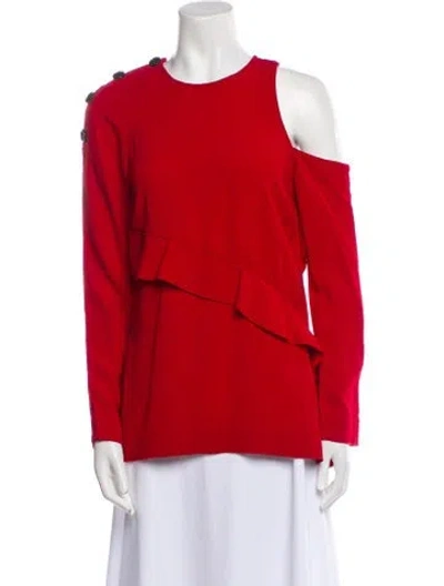Pre-owned Proenza Schouler Crew Neck Mini Dress In Red