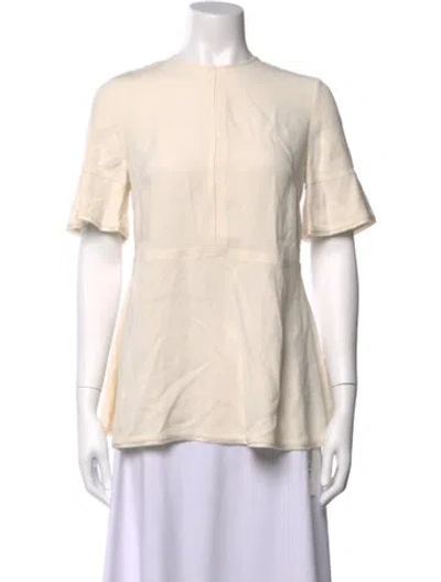Pre-owned Proenza Schouler Crew Neck Short Sleeve Blouse In Neutrals