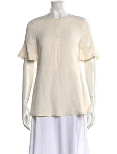 Pre-owned Proenza Schouler Crew Neck Short Sleeve Blouse In White