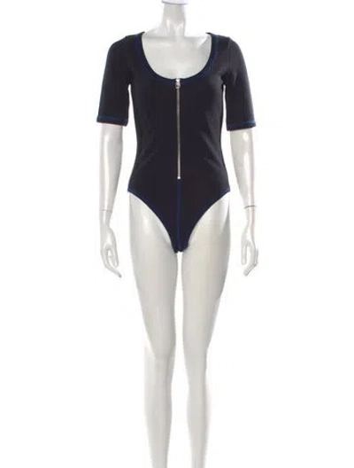 Pre-owned Proenza Schouler Crew Neck Short Sleeve Bodysuit In Black