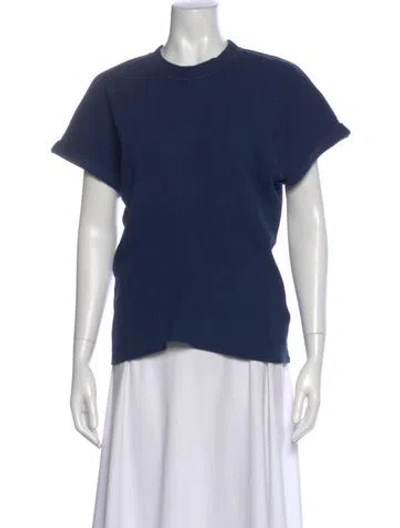 Pre-owned Proenza Schouler Crew Neck Short Sleeve T-shirt In Blue